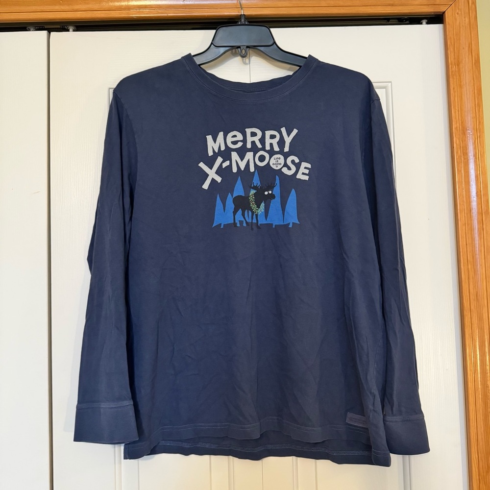 Life Is Good Merry Moose Long Sleeve Crusher‎ Fit Tee